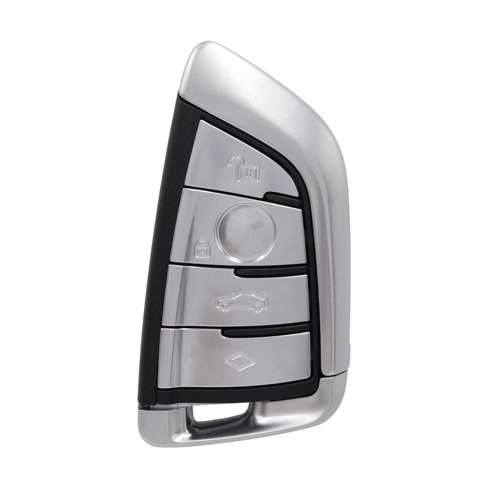 BMW tipi 4 butonlu gümüş gövdeli akıllı kumanda, keyless anahtar